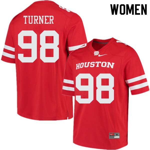 Women #98 Payton Turner Houston Cougars College Football Jerseys Sale-Red